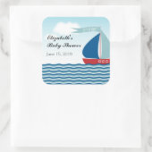 Segelboot auf Wasser ist es ein Junge, Quadratischer Aufkleber (Tasche)