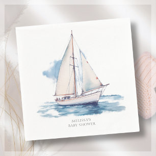 Segelboot Babydusche Serviette