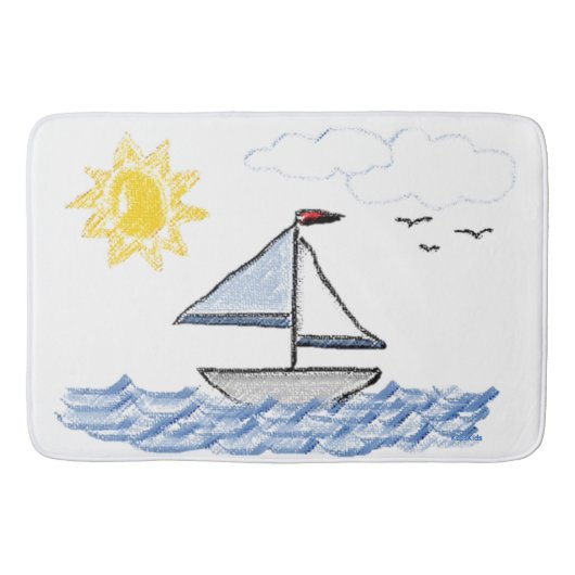 Segelboot Badematte (Vorderseite)