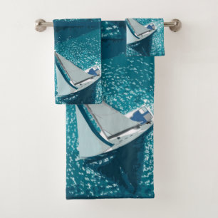 Segelboot  badhandtuch set
