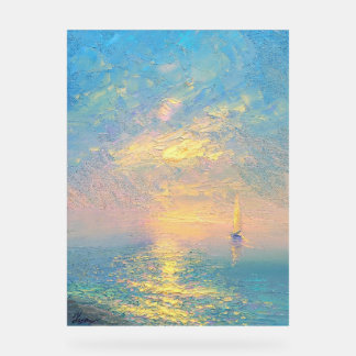 Segelboot bei Sonnenuntergang Acrylschild