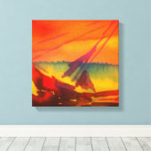 Segelboot bei Sonnenuntergang Leinwanddruck (Insitu (Holzboden))