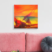 Segelboot bei Sonnenuntergang Leinwanddruck (Insitu (Wohnzimmer))