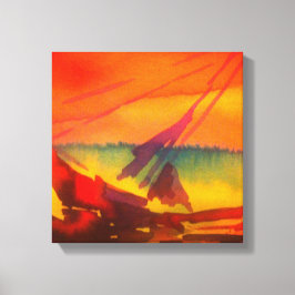 Segelboot bei Sonnenuntergang Leinwanddruck