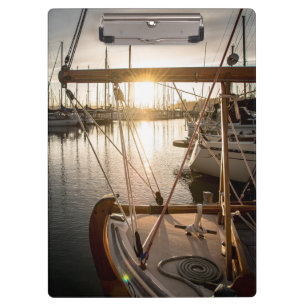 Segelboot bei Sonnenuntergang Maritime Fotografie Klemmbrett