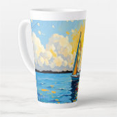 Segelboot bei Sonnenuntergang Milchtasse (Linke Ecke)