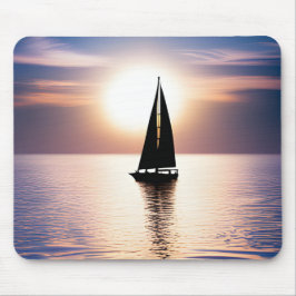 Segelboot bei Sonnenuntergang Mousepad