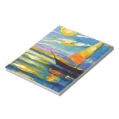 Segelboot bei Sonnenuntergang Notizblock (Rotiert)