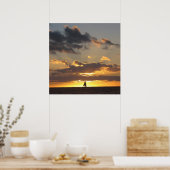 Segelboot bei Sonnenuntergang Poster (Küche)