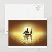 Segelboot bei Sonnenuntergang Postkarte (Vorne/Hinten)