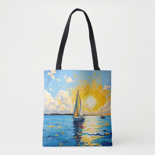 Segelboot bei Sonnenuntergang Tasche (Vorderseite)
