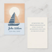 Segelboot bei Sonnenuntergang Visitenkarte (Vorne/Hinten)