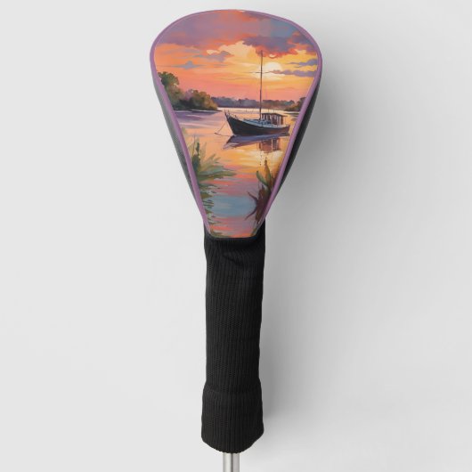 Segelboot bei Sunrise Golf Headcover (Vorderseite)