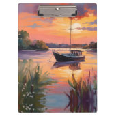 Segelboot bei Sunrise Klemmbrett (Vorderseite)