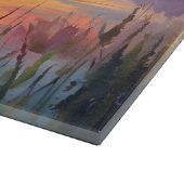 Segelboot bei Sunrise Wasserfarbe Art Schneidebrett (Ecke)