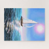 Segelboot bei Sunrise - Zeichnend - Puzzle (Horizontal)