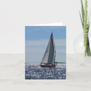 Segelboot bei Sunset Note Card Dankeskarte