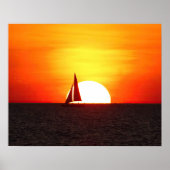 Segelboot bei Sunset Poster (Vorne)
