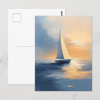 Segelboot bei Sunset Postkarte