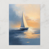 Segelboot bei Sunset Postkarte (Vorderseite)