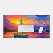 Segelboot bei Sunset Schreibtischunterlage (Tastatur & Maus)