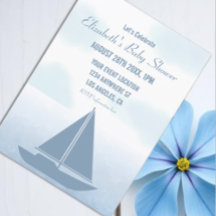 Segelboot Blau Aquarell Jungen Baby Shower