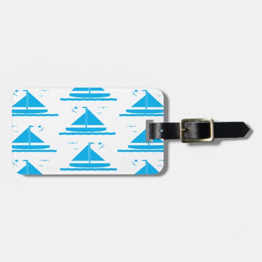 Segelboot-Blau Gepäckanhänger (Vorderseite horizontal)