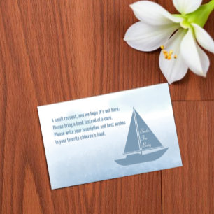 Segelboot Blau Junge Baby Shower Bücher Für Baby Begleitkarte