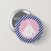 Segelboot blau und rosa button (Vorne & Hinten)