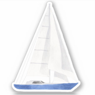 Segelboot Blaue Jacht Vinyl-Aufkleber Aufkleber