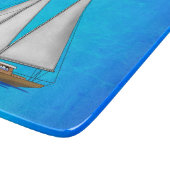 Segelboot-blaues Wasser Schneidebrett (Ecke)