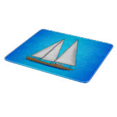 Segelboot-blaues Wasser Schneidebrett (Ecke)