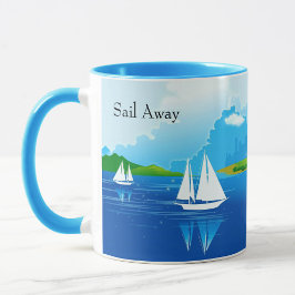 Segelboot Blue Coffee Tasse Tee Cup