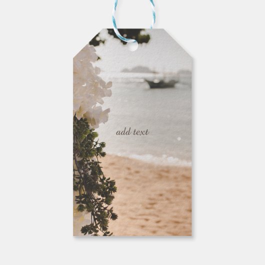 Segelboot Blume Strand Geschenkanhänger (Rückseite)