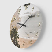 Segelboot Blume Strand Große Wanduhr (Winkel)