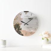 Segelboot Blume Strand Große Wanduhr (Zuhause)