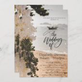 Segelboot Blume Strand Hochzeit Einladung (Vorne/Hinten)