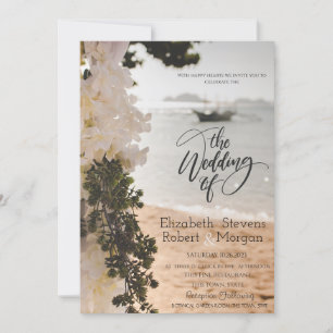 Segelboot Blume Strand Hochzeit Einladung