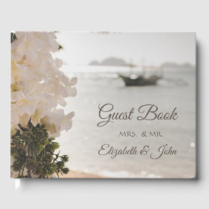 Segelboot Blume Strand Hochzeit Gästebuch