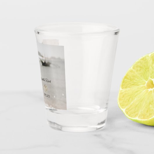 Segelboot Blume Strand Hochzeit Schnapsglas (Rechts)