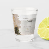 Segelboot Blume Strand Hochzeit Schnapsglas (Vorderseite)