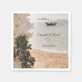 Segelboot Blume Strand Hochzeit Serviette (Vorderseite)