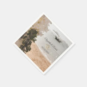 Segelboot Blume Strand Hochzeit Serviette (Ecke)