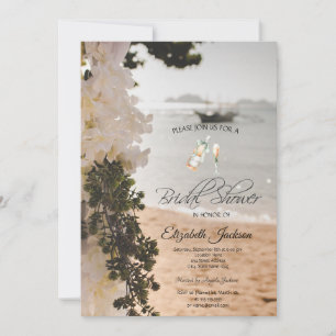 Segelboot Blumen Strand Wein Einladung