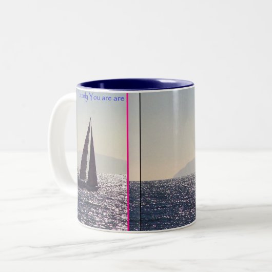Segelboot/Catalina-Tasse Zweifarbige Tasse (Vorderseite Links)
