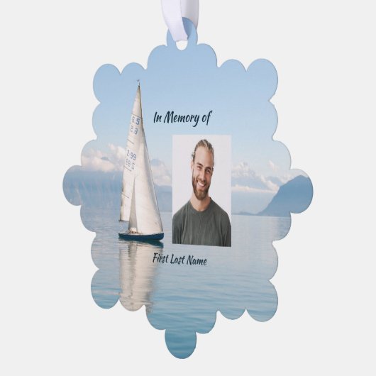 Segelboot christlich Memory Keepake Segelboot Ornament Karte (Linke Ecke)