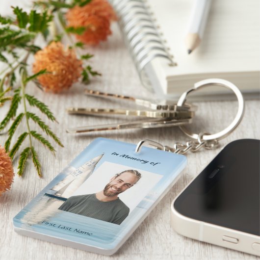 Segelboot christlich Memory Keepake Segelboot Schlüsselanhänger (Vorderseite rechts)