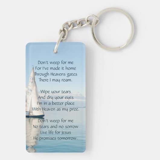 Segelboot christlich Memory Keepake Segelboot Schlüsselanhänger (Rückseite)