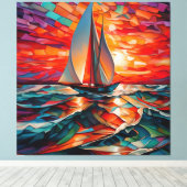 Segelboot, das über ein Meer gleitet Leinwanddruck (Insitu (Holzboden))