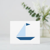 Segelboot der blauen Flagge Postkarte (Stehend Vorderseite)